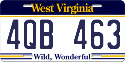 WV license plate 4QB463