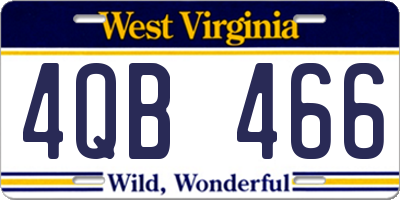 WV license plate 4QB466