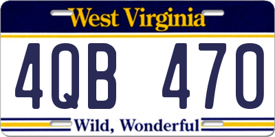 WV license plate 4QB470