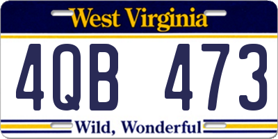 WV license plate 4QB473