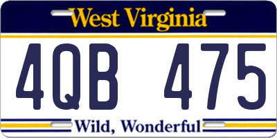 WV license plate 4QB475