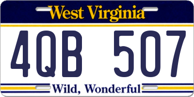 WV license plate 4QB507