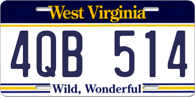 WV license plate 4QB514