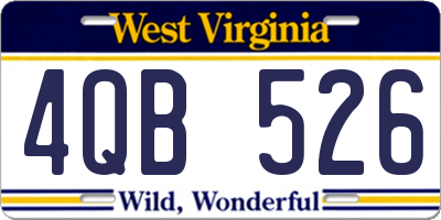 WV license plate 4QB526