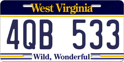 WV license plate 4QB533