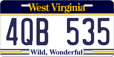 WV license plate 4QB535