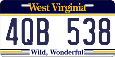 WV license plate 4QB538
