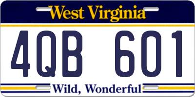 WV license plate 4QB601