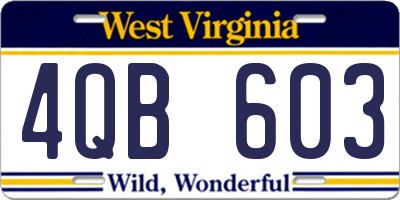 WV license plate 4QB603