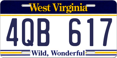 WV license plate 4QB617
