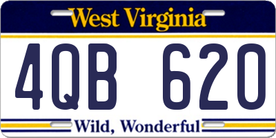 WV license plate 4QB620