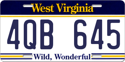 WV license plate 4QB645