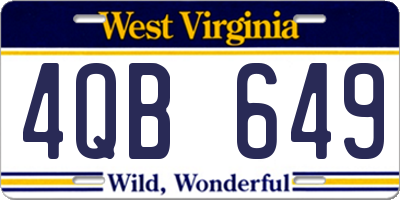 WV license plate 4QB649