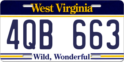 WV license plate 4QB663