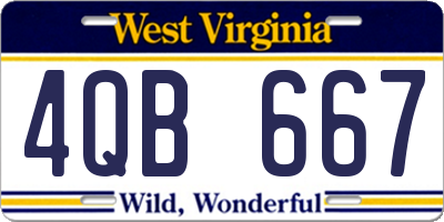 WV license plate 4QB667