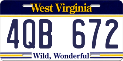 WV license plate 4QB672