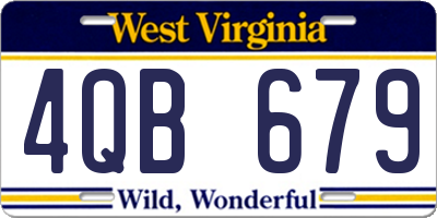 WV license plate 4QB679