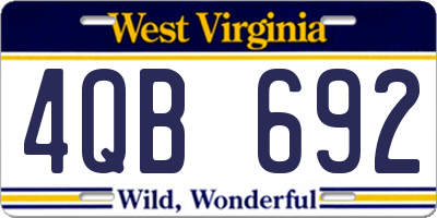 WV license plate 4QB692