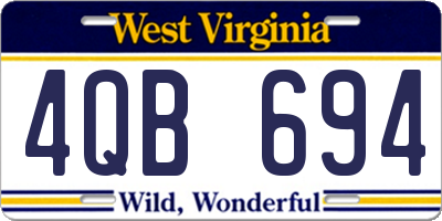 WV license plate 4QB694