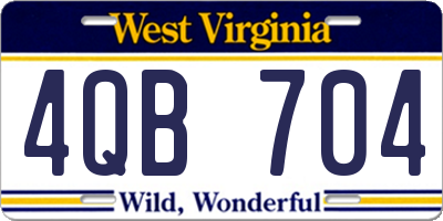 WV license plate 4QB704