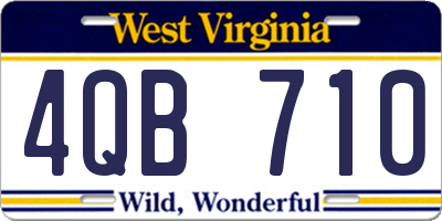 WV license plate 4QB710
