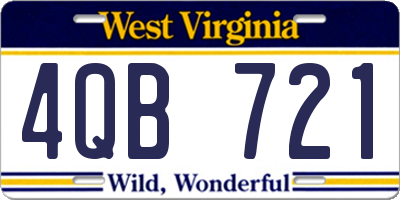 WV license plate 4QB721