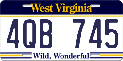 WV license plate 4QB745