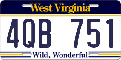 WV license plate 4QB751