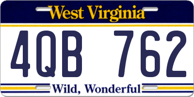 WV license plate 4QB762