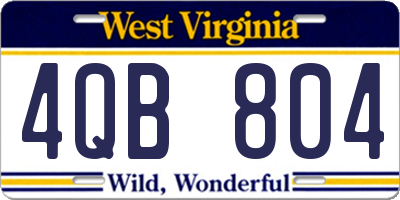 WV license plate 4QB804