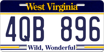 WV license plate 4QB896