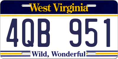 WV license plate 4QB951