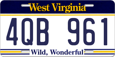 WV license plate 4QB961