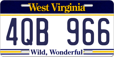 WV license plate 4QB966