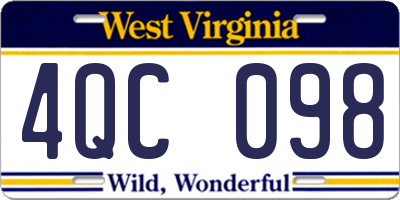 WV license plate 4QC098