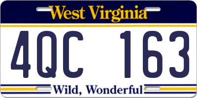 WV license plate 4QC163