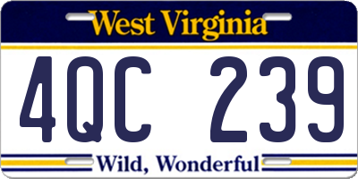 WV license plate 4QC239