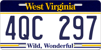 WV license plate 4QC297