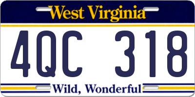 WV license plate 4QC318