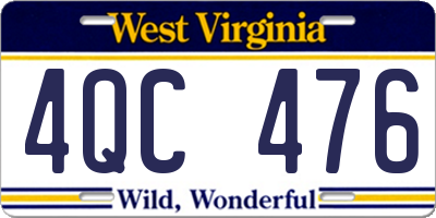 WV license plate 4QC476