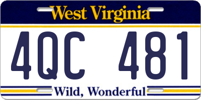WV license plate 4QC481