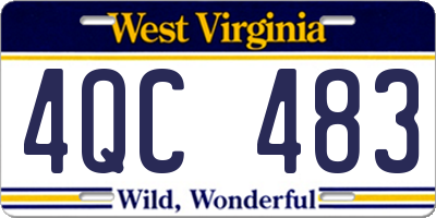 WV license plate 4QC483
