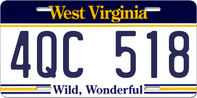 WV license plate 4QC518