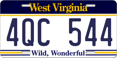 WV license plate 4QC544