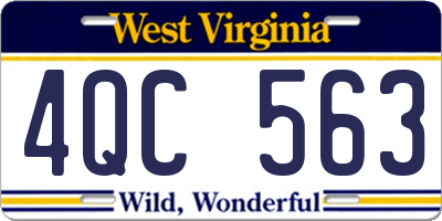 WV license plate 4QC563