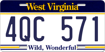 WV license plate 4QC571
