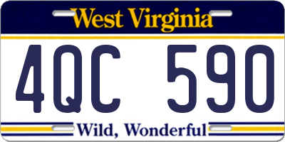 WV license plate 4QC590
