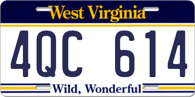 WV license plate 4QC614