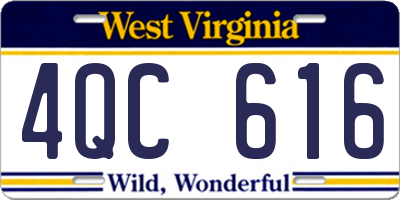 WV license plate 4QC616