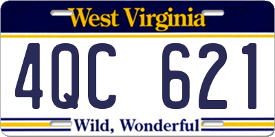 WV license plate 4QC621